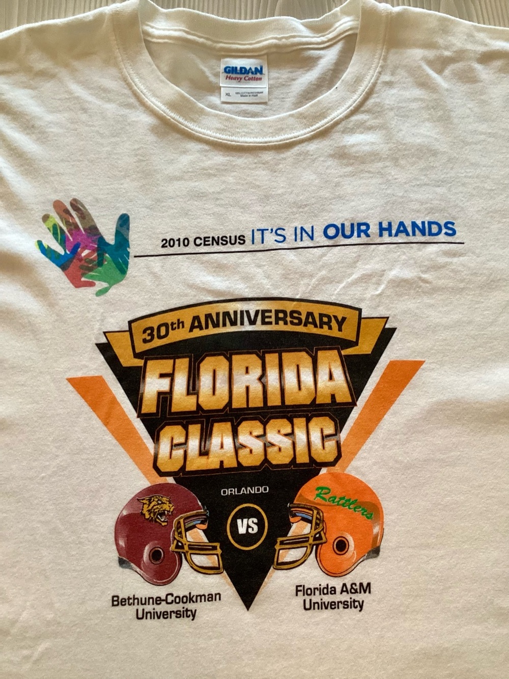 Vintage 2010 Census HBCU Florida Classic Tee XL FAMU Rattlers Bethune-Cookman